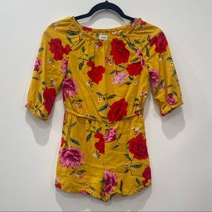 Old Navy Yellow floral romper size: kids L (10-12)